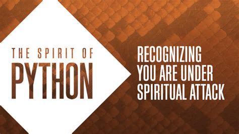 Paul begins this section by explaining the believer's relationship to. . Spirit of python sermon